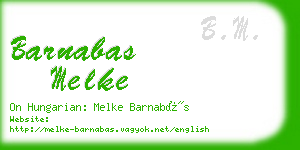 barnabas melke business card